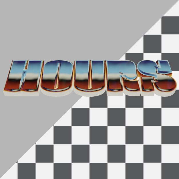 retro classic text 3d rendering with transparant background