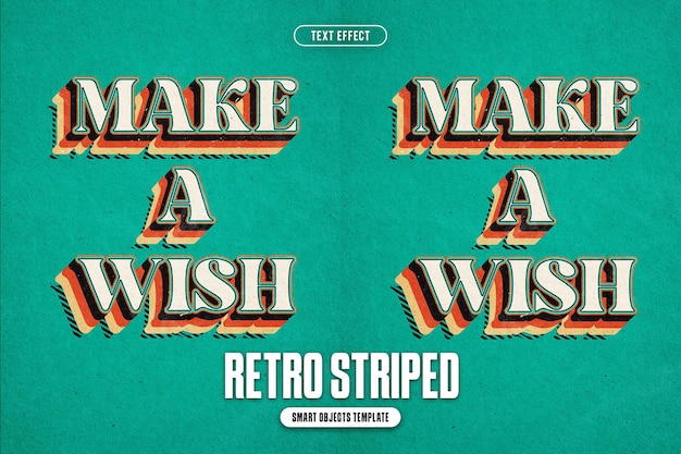 Retro Striped Text Effect for Poster