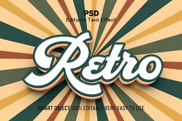 Retro Text Effect PSD
