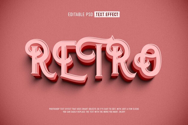Retro Vintage editable PSD Text Effect
