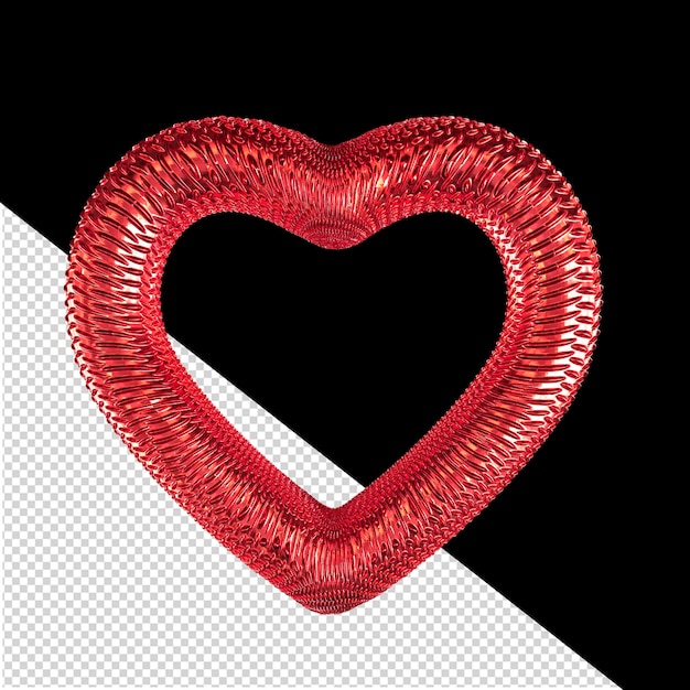 ribbed red 3d heart