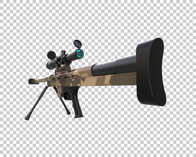 Riffle with scope isolated on background 3d rendering illustration