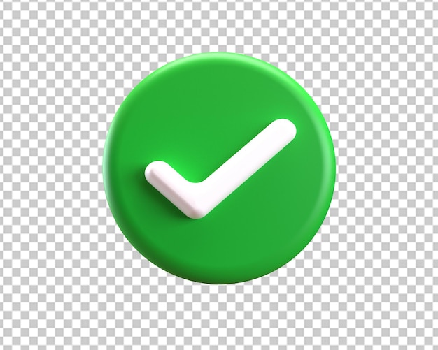 Right approved sign green button 3d