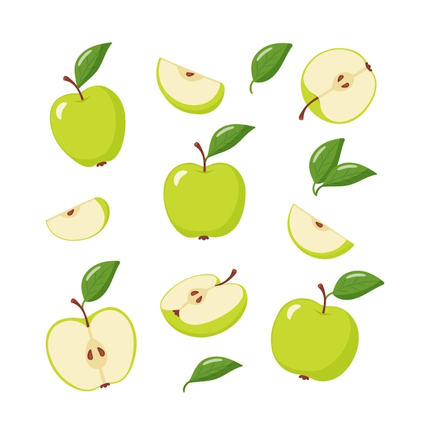 ripe apple with a slice