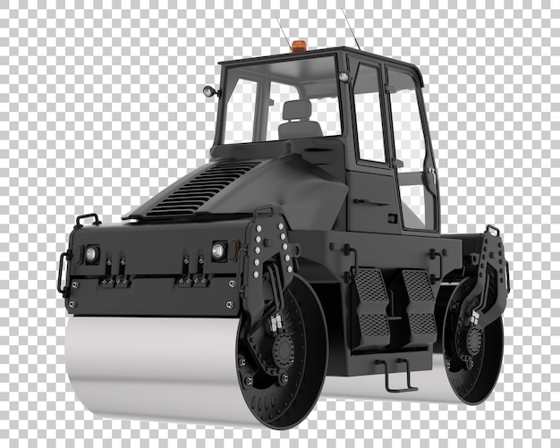 Road roller on transparent background 3d rendering illustration