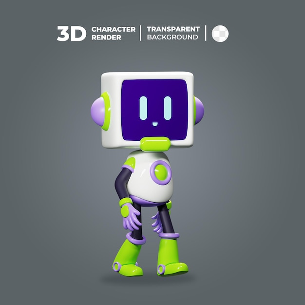 Robot 3D Dễ Thương Ngầu Đi Bộ
