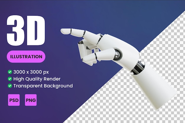 Robot Hand 3D Icon Illustrations