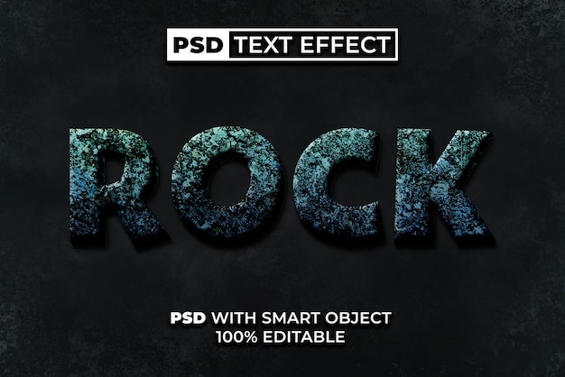rock text effect style editable text effect