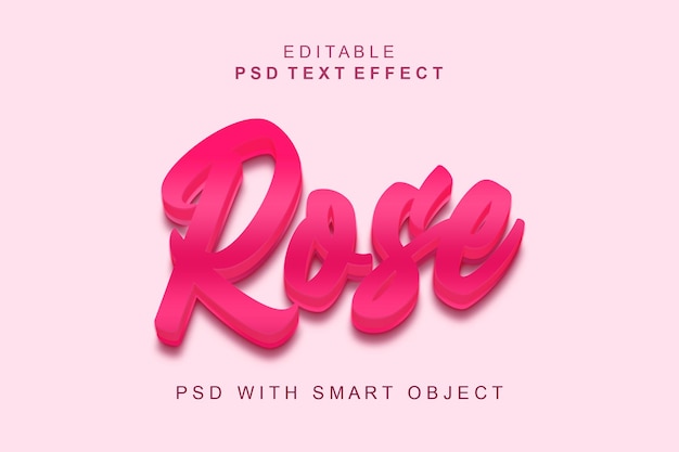 rose 3d text effect