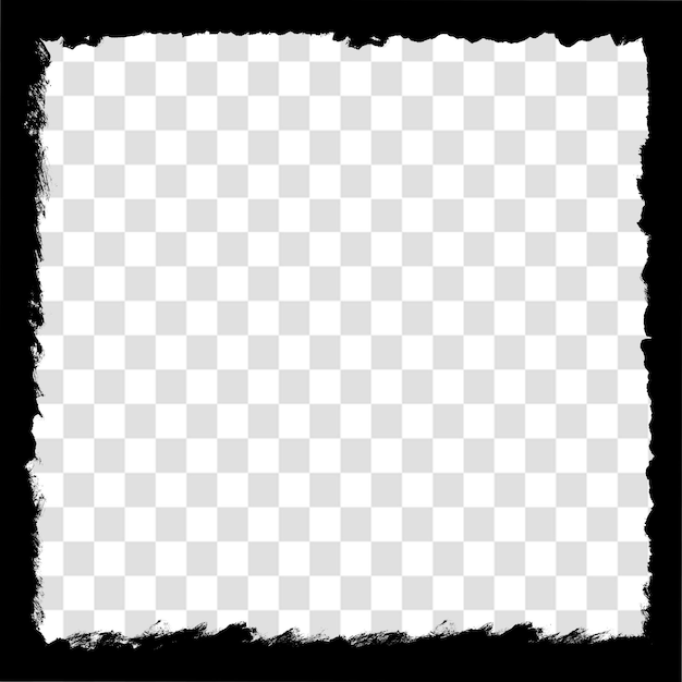 Rough Grunge Frame Texture for Posters or Digital Design Isolated on a Transparent Background