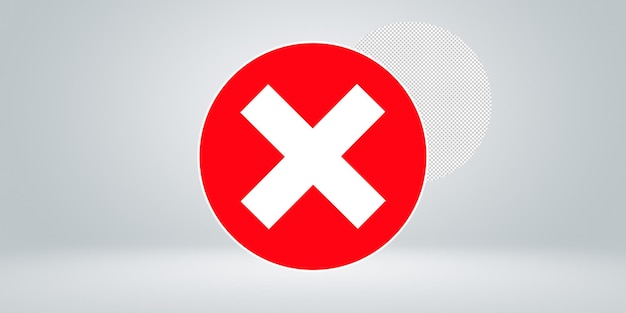 Round Cross Symbol isolated on a Transparent Background