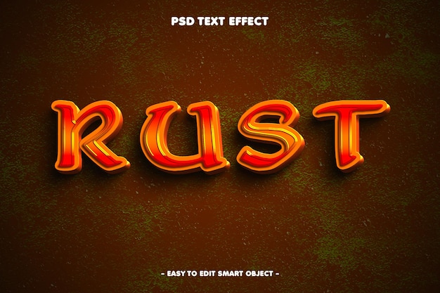 rust text effect on rusted background