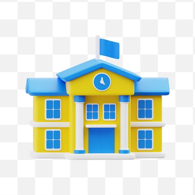 School building 3d icon