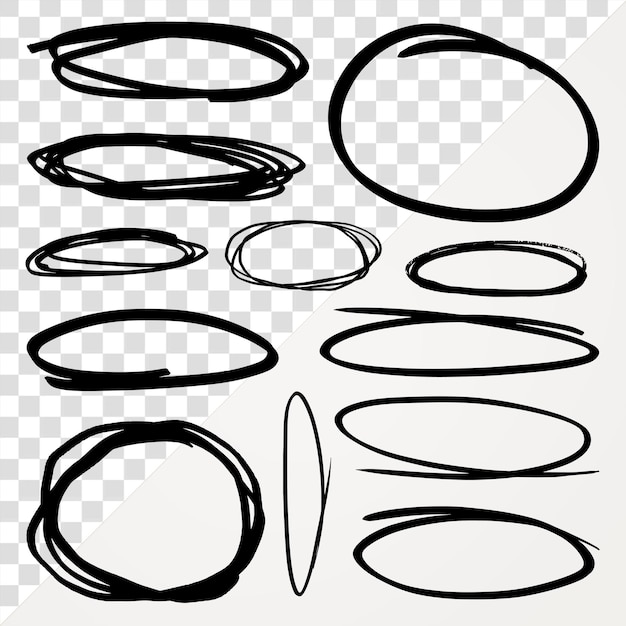 Scribbled brush black banners png sticker set