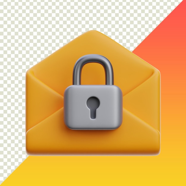 secure email icon isolated on transparent background