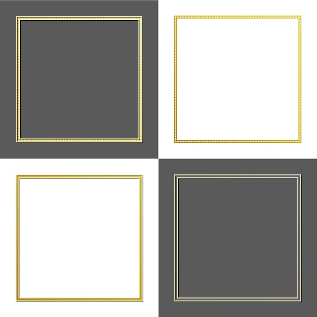 Set of golden square frames