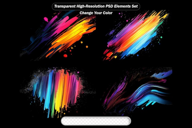 set of ink splash colorful