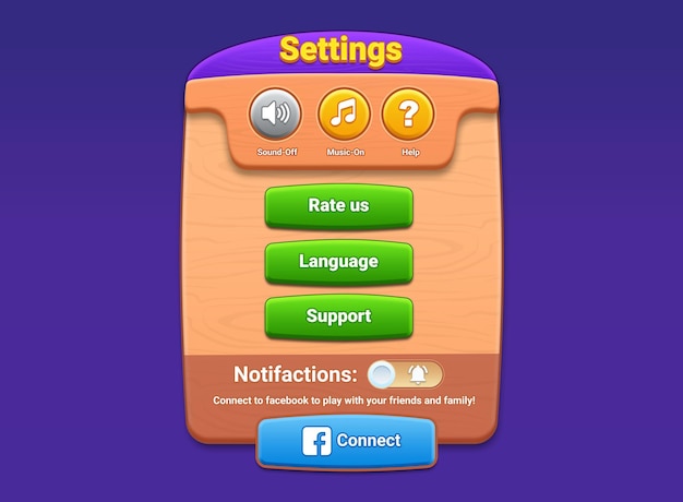 setting screen game ui game ui 2d game ui cartoon game ui casual game ui game ui ps game panel