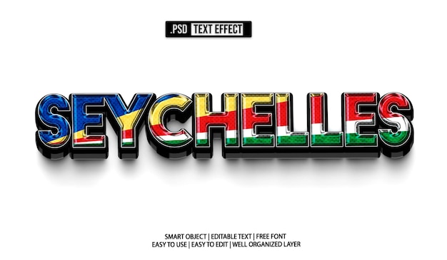 Seychelles Flag Editable Text Effect PSD Template