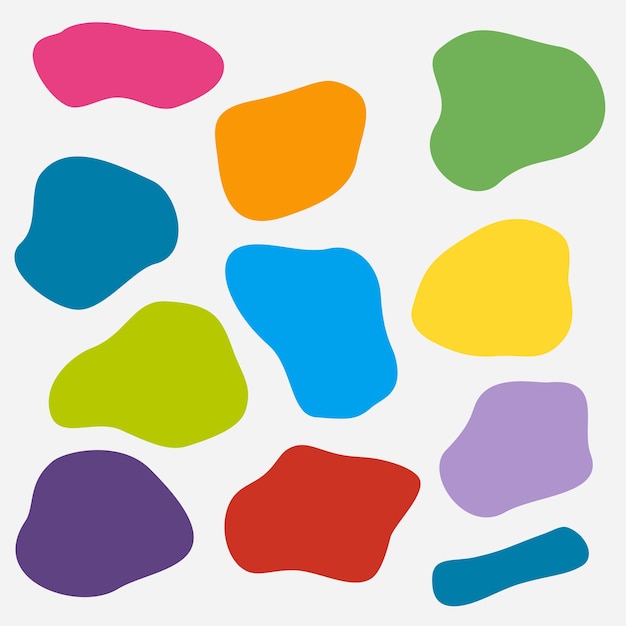 Shape colourful abstract shapes fluid hand drawn organic shapes doodle illustration