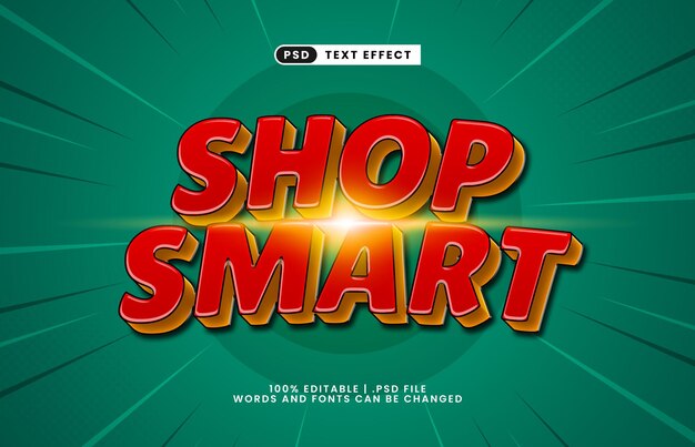 shop smart editable text effect with a discount and sale text style
