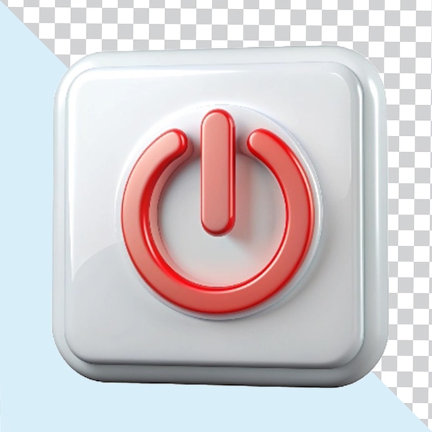 Shutdown turn on off button energy switch power start stop design 3d round realistic icon psd