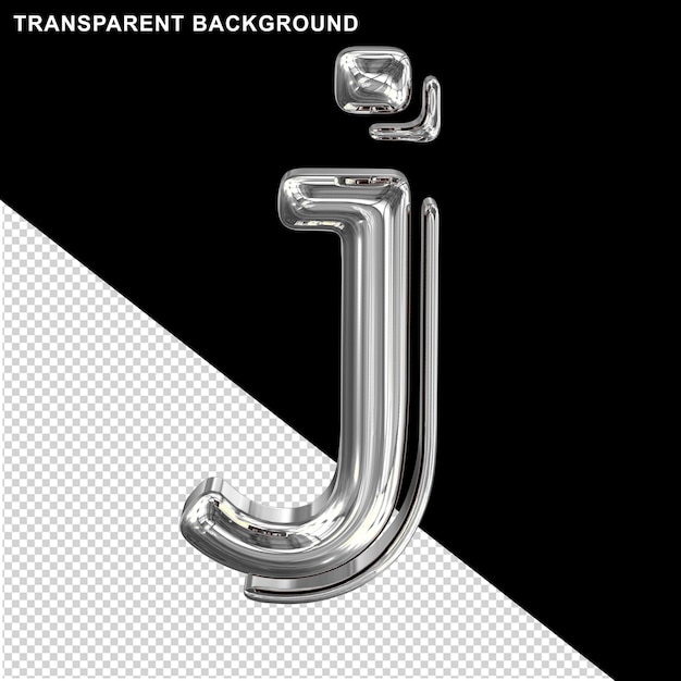 Silver letter j