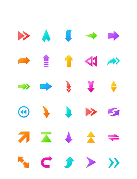 Simple fresh candy color arrow direction icon icon