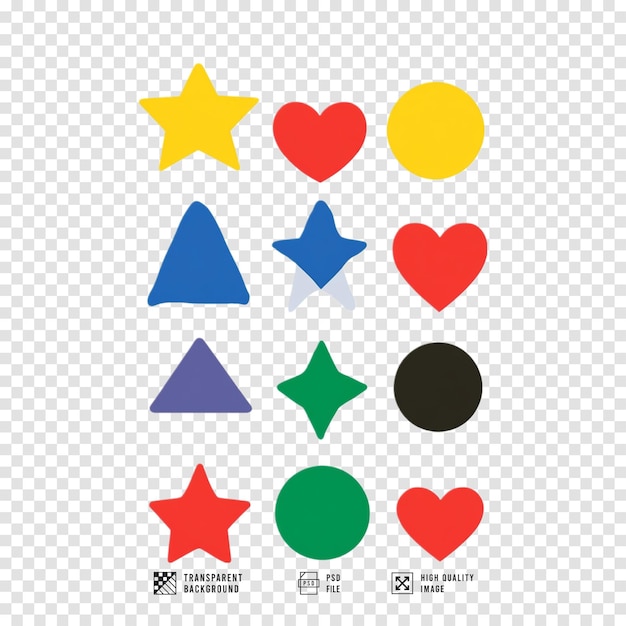 simple shape color image with transparent background