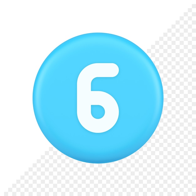 six blue button number calculator finance counting user interface keyboard panel 3d icon