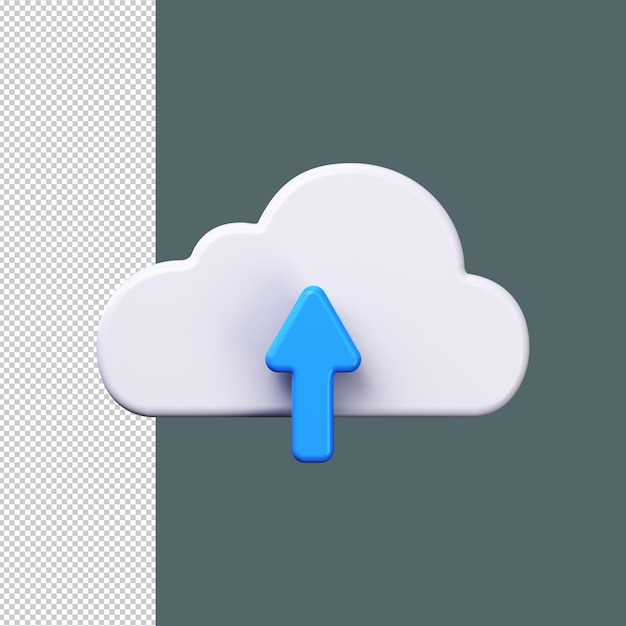 Sloud storage symbol Upload 3D icon