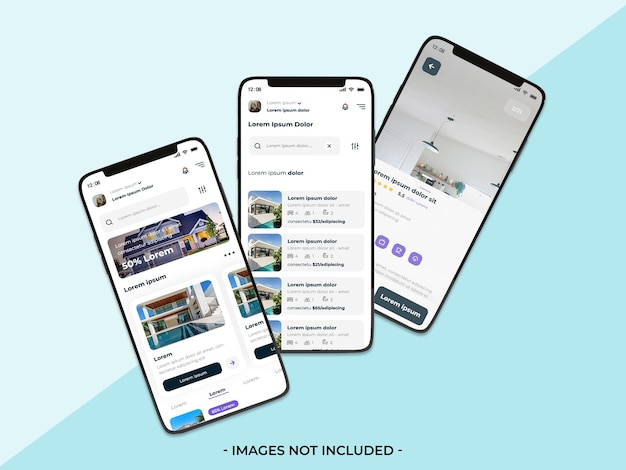 Smartphone and three screen app mockup with editable layer