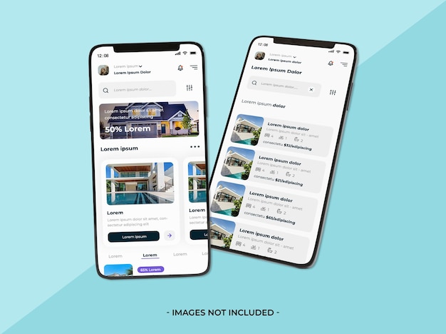 Smartphone and two screen app mockup with editable layer