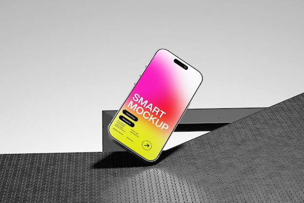 Smartphone Mockup with Colorful Gradient Display