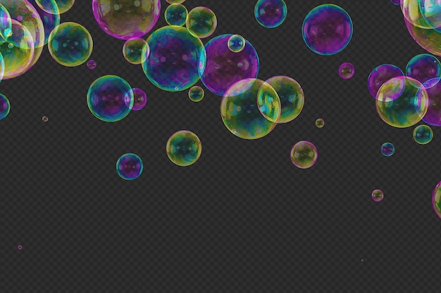soap bubbles top border overlay black background