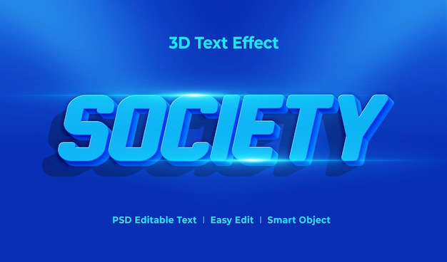 Society 3d Text Effect Mockup Template
