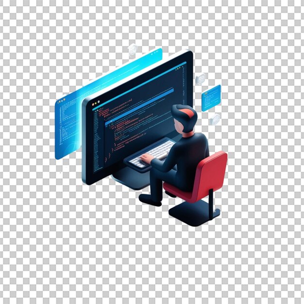Software Developer 3D icon with sleek design isolated on white background for codingrelated visuals