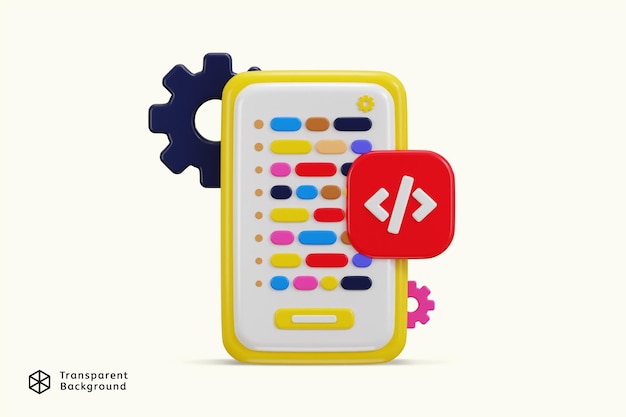 software development icon concept of programming icon 3d rendering vector illustration