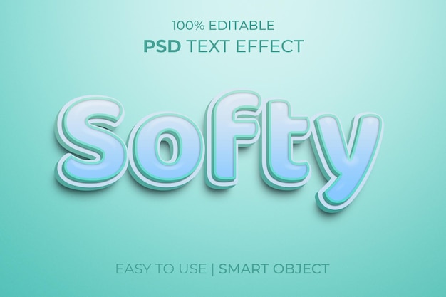 Softy editable 3d text effect template