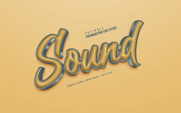 Sound editable premium psd text effect