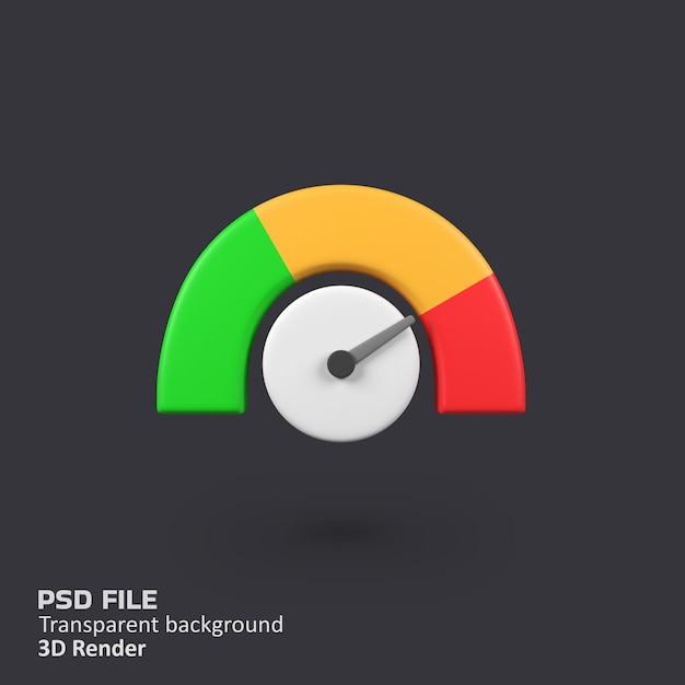 speedometer progress isolated 3d render icon illustration
