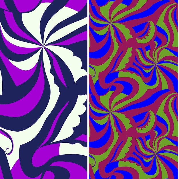 Squid With Spiral Silhouette Abstract Minimal Design and Rad Nature Pattern Vector Designs