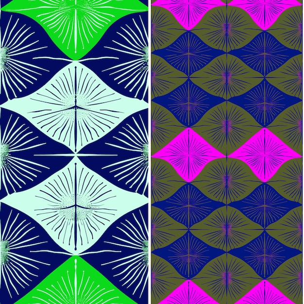 Stingray With Flat Silhouette Organic Minimal Design and Rad Nature Pattern Vector Designs