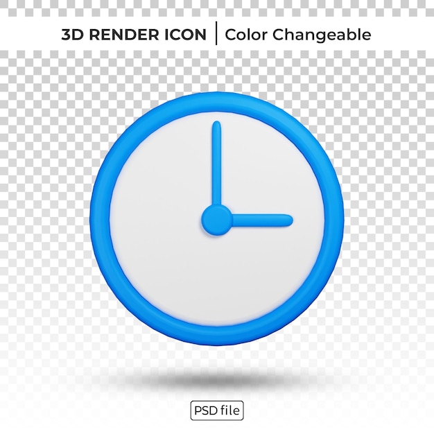 Stopwatch time 3d render color changeable icon