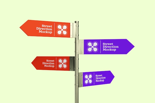 Street Direction Mockup Sign