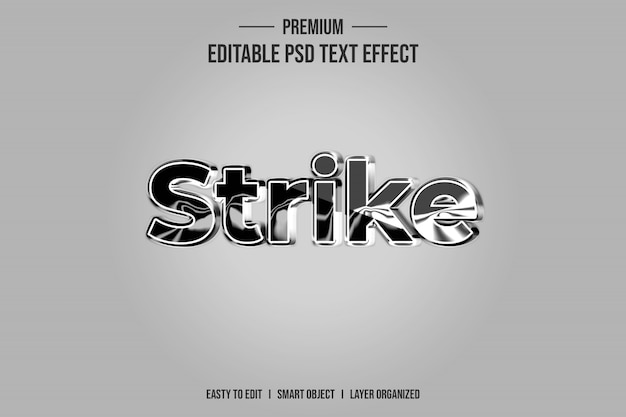 Strike 3d text style effect