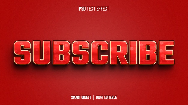 subscribe 3d fully editable text effect typography