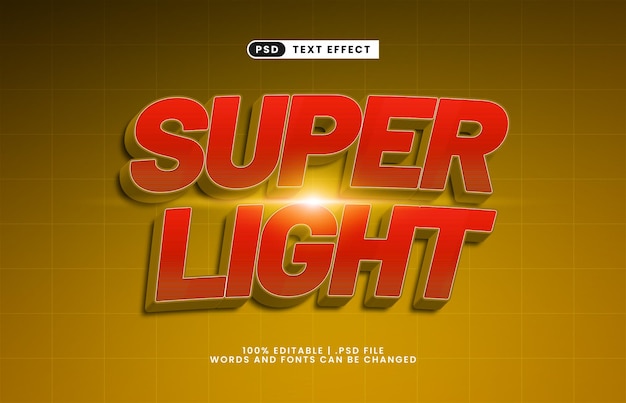 super light editable text effect with a brave and hero text effect