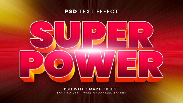 super power 3d editable text effect with hero and victory text style