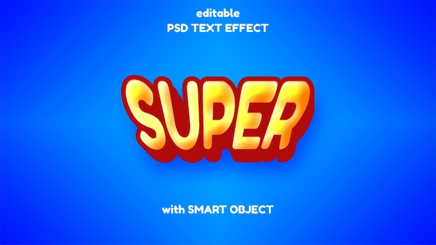 Super yellow red text effect 3D